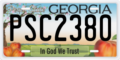 GA license plate PSC2380