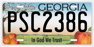 GA license plate PSC2386