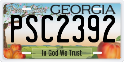 GA license plate PSC2392