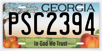 GA license plate PSC2394