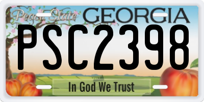 GA license plate PSC2398