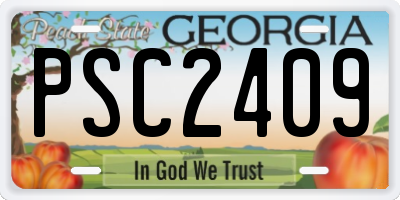 GA license plate PSC2409
