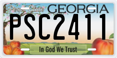 GA license plate PSC2411
