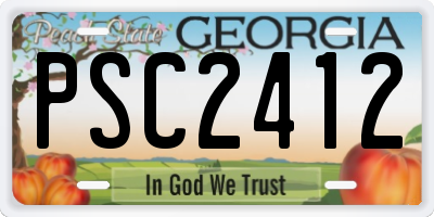 GA license plate PSC2412