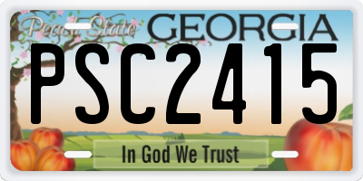 GA license plate PSC2415