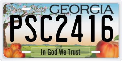 GA license plate PSC2416
