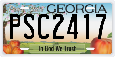 GA license plate PSC2417