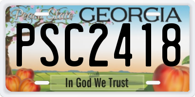 GA license plate PSC2418
