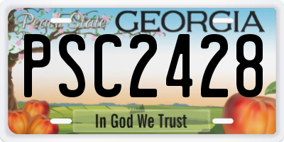 GA license plate PSC2428