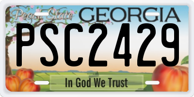 GA license plate PSC2429
