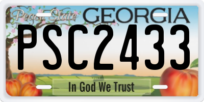 GA license plate PSC2433