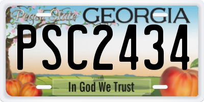 GA license plate PSC2434