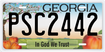 GA license plate PSC2442