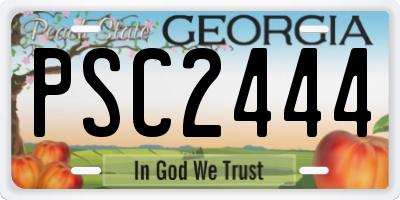 GA license plate PSC2444