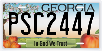 GA license plate PSC2447
