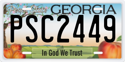 GA license plate PSC2449