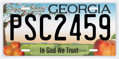 GA license plate PSC2459
