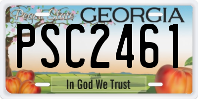 GA license plate PSC2461