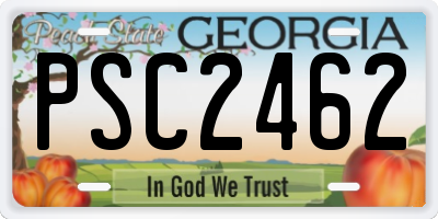 GA license plate PSC2462