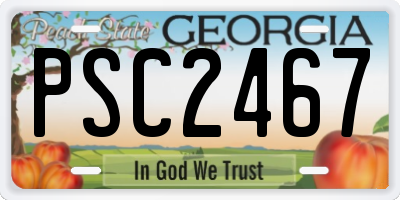 GA license plate PSC2467