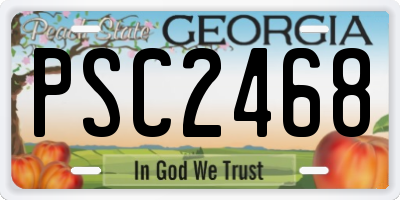 GA license plate PSC2468