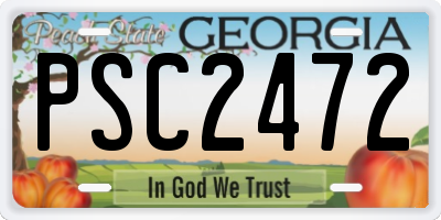 GA license plate PSC2472