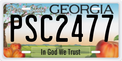 GA license plate PSC2477