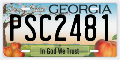 GA license plate PSC2481