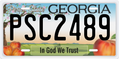 GA license plate PSC2489