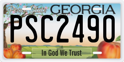 GA license plate PSC2490