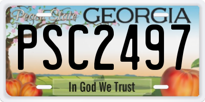 GA license plate PSC2497
