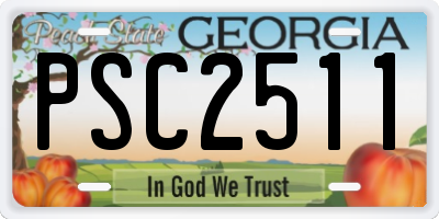 GA license plate PSC2511