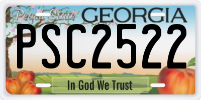 GA license plate PSC2522