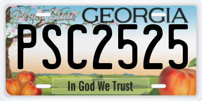 GA license plate PSC2525