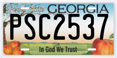 GA license plate PSC2537