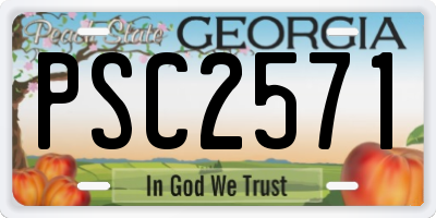 GA license plate PSC2571