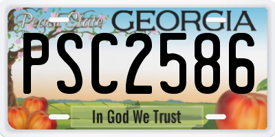 GA license plate PSC2586