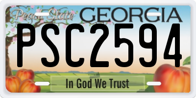 GA license plate PSC2594