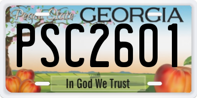 GA license plate PSC2601