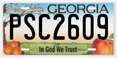 GA license plate PSC2609