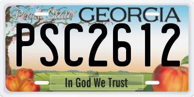 GA license plate PSC2612