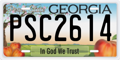 GA license plate PSC2614