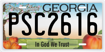 GA license plate PSC2616