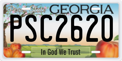 GA license plate PSC2620