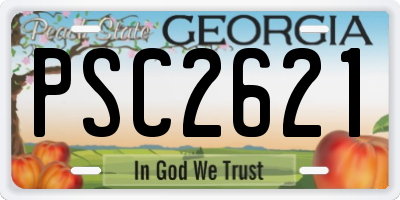 GA license plate PSC2621