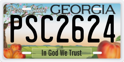 GA license plate PSC2624