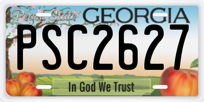 GA license plate PSC2627