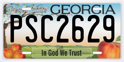 GA license plate PSC2629