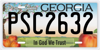 GA license plate PSC2632