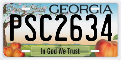 GA license plate PSC2634